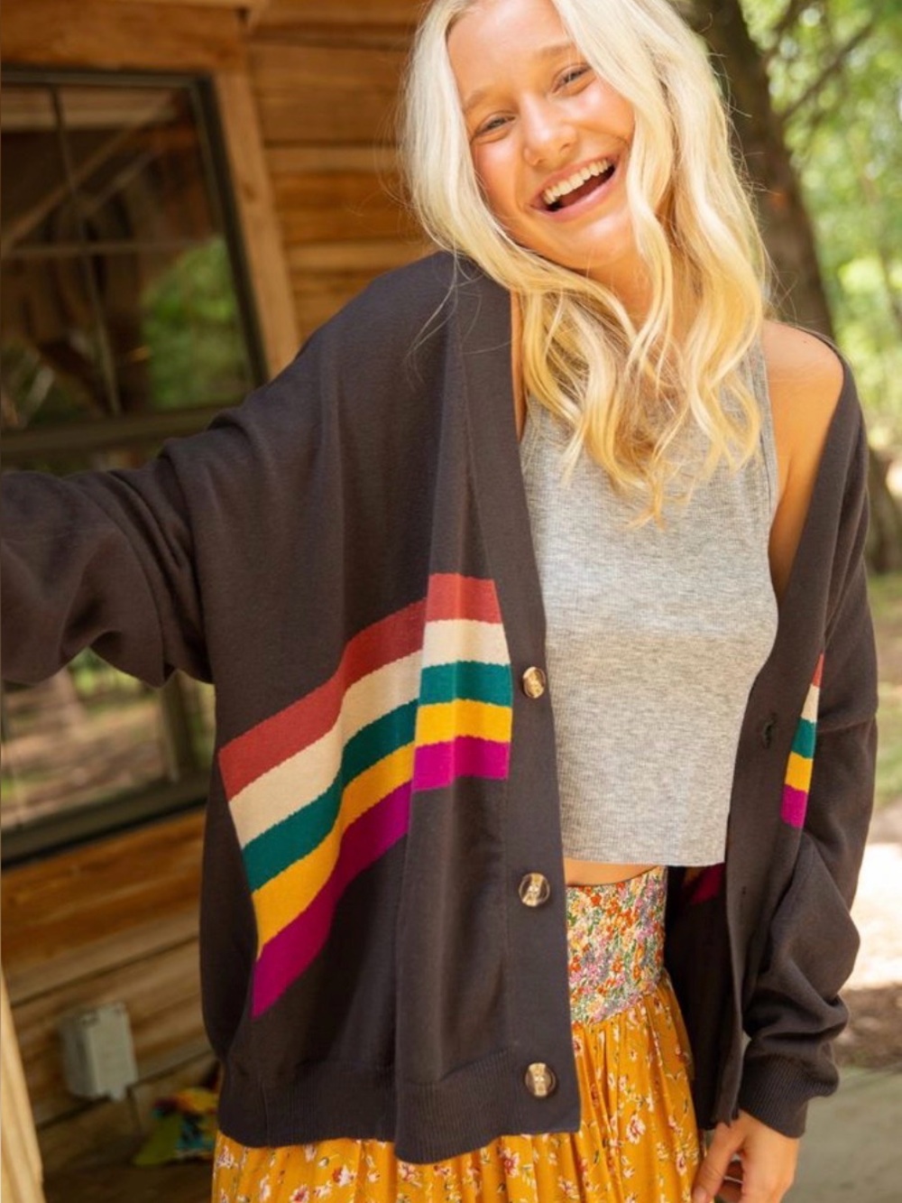 Women’s brown cardigan. Natural Life. Size L/XL